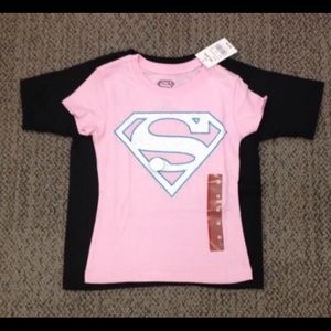 Superman shirt and black shirt,pink shirt